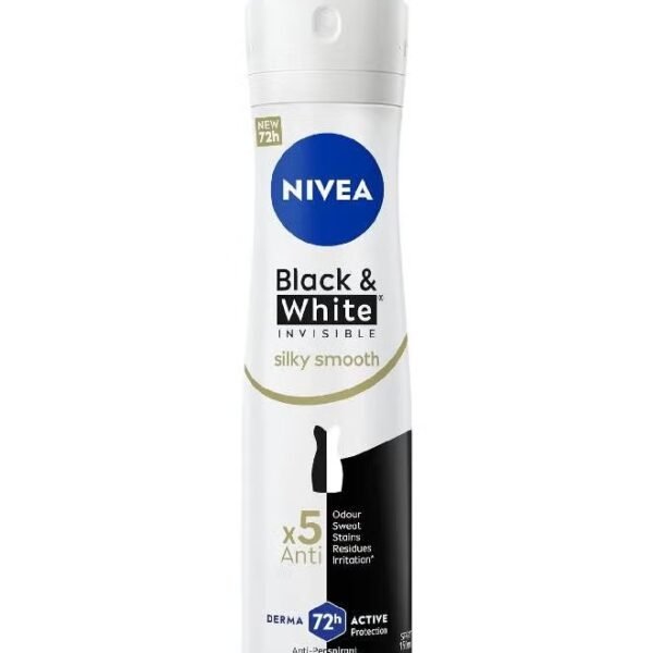 Black And White Invisible Silky Smooth, Antiperspirant Spray For Women 150ml